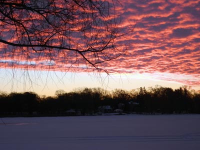 Winter Sky on Camp and Center Lakes